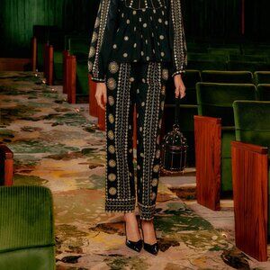 Sun Embroidered Pants